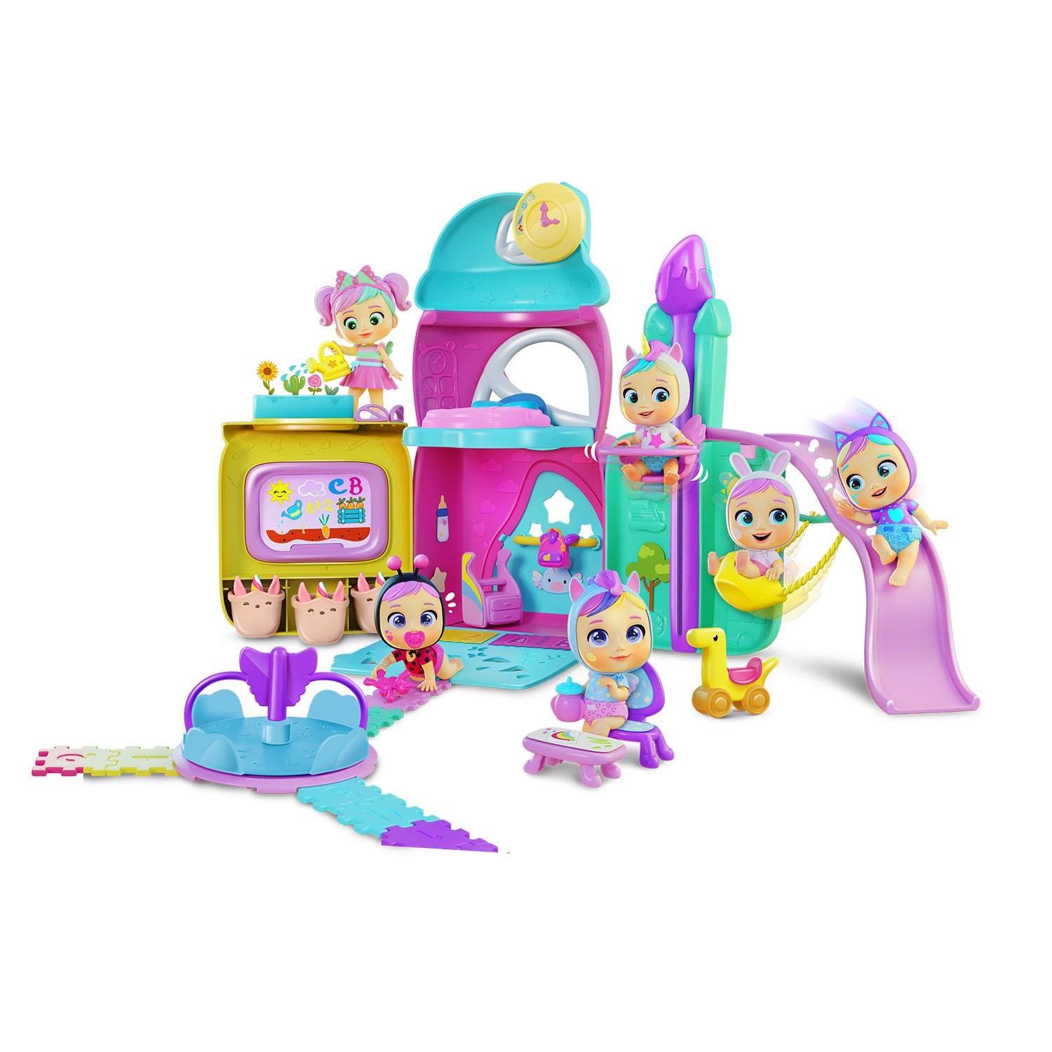 IMC TOYS - Cry Babies PlayTime L'Asilo di Jenna – Set Gioco con Bambola
